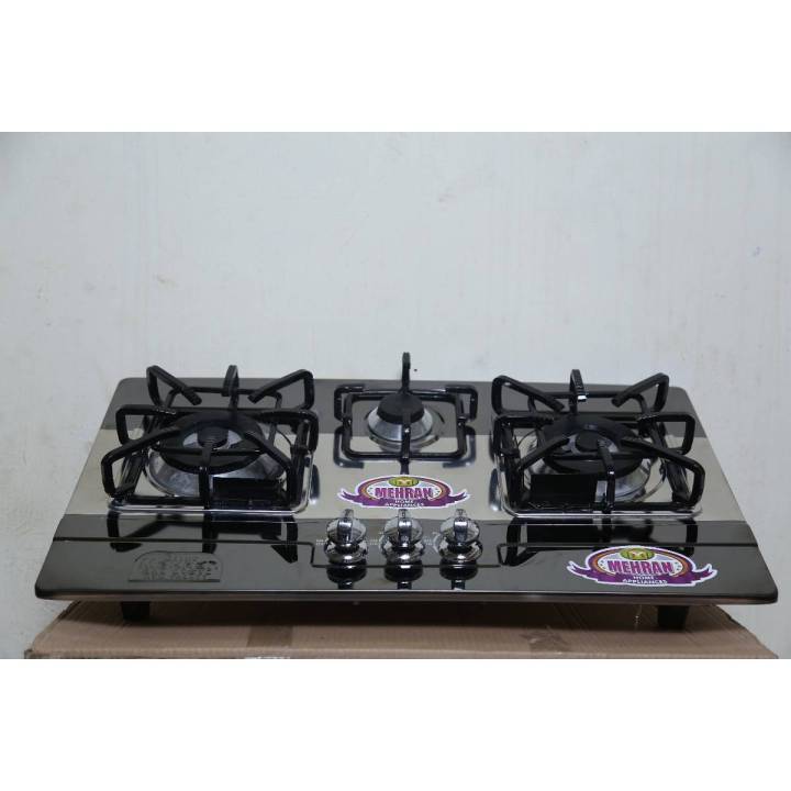 Mehran 3 burner - table top gas cooker gas stove - For home use-FANCY BURNER -HEAVY GRILL