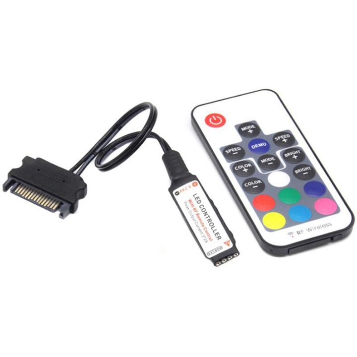 RF17 Keys Remote DC 12V Wireless SATA RGB Controller for PC Computer ...