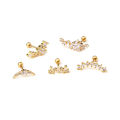 Superman Ruoias Rose Curved Cz Cartilage Stud Helix Rook Conch Screw Back Earring 10g Stainless Steel Ear Piercing Jewelry. 