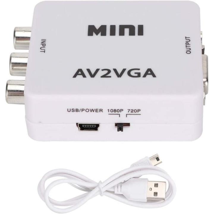 Mini VGA To Video Converter Composite AV To VGA Adapter, TV SetTop Box Audio Video Converter