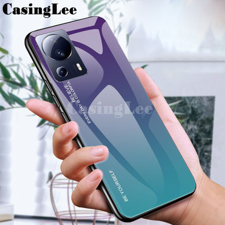 For Xiaomi 13 Lite Case Gradient Tempered Glass Protector Hard Casing Hp For Mi Xiaomi 13 Lite Back Cover