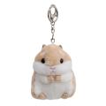 Soft Plush Cartoon Animal White khaki Small Hamster Toy Doll Key Chain. 