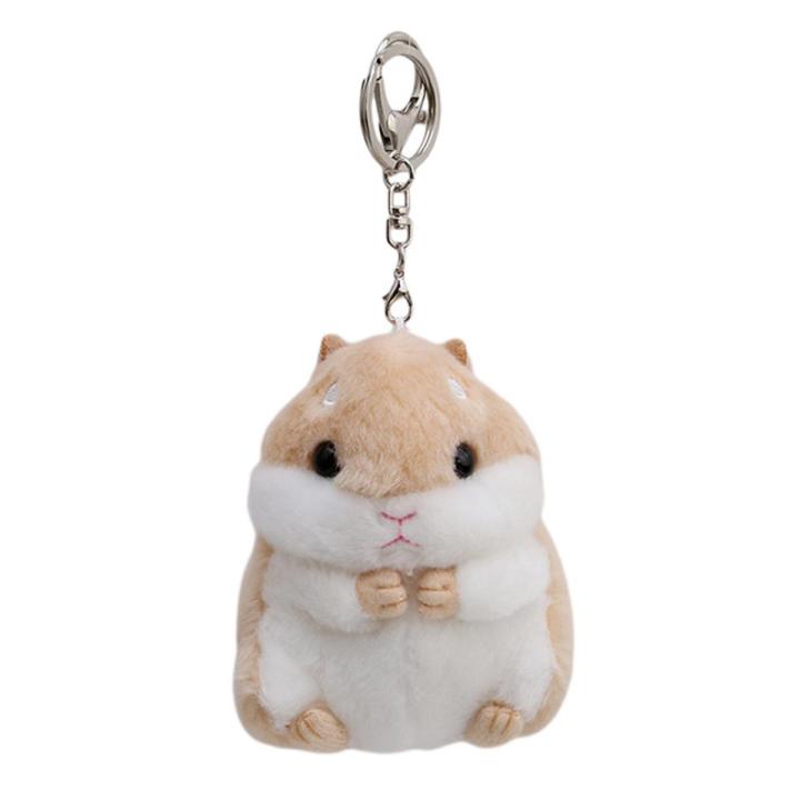 Soft Plush Cartoon Animal White khaki Small Hamster Toy Doll Key Chain