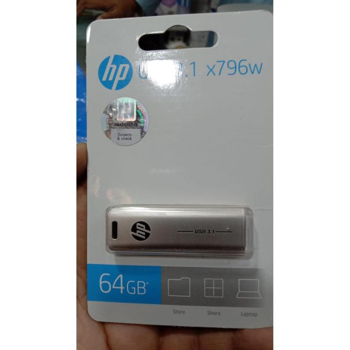 1 year Brand Warranty HP Original HP 64GB 3.1 x 796w USB Flash Drive - Silver