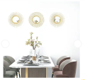 3 PCS Decorative Mirror Set Wall Decor, Sunburst Mirrors for Wall Decor Living Room, Gold Metal Wall Mirrors for Home Décor, Bedroom, Entryway. 