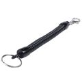 Lobster Clasp Black Spring Stretchy Coil Cord Strap Keychain Key Chain Rope. 