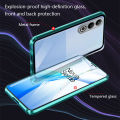 Biruiqu For Oneplus Nord CE 4 / OPPO K12 Magnetic Absorption Case Metal Frame Shockproof Double Sided Tempered Glass Magnetic Case Cover. 