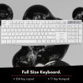 Macally Wireless Keyboard - 2.4G Ergonomic Full Size Keyboard | Numeric Keypad with 13 Shortcut Keys | Plug & Play Quiet Cordless Keyboard for Laptop & Windows PC – White. 