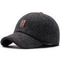 New Woolen Knitted Winter Ear Cover Baseball Cap Men Thicken Warm Hats With Earflaps Sport Golf Hats. 