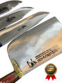 5 PCS QURBANI KNIFE SET- STAINLESS STEEL MADE BUTCHER KNIVES IMPORTED STEEL AND 1 1.25KG KAMANI TOKA-NAZIR KAMANI TOKA-STEEL KNIFE WITH FULL TANF HANDLE-PROFESSIONAL  BUTCHER KNIFE SET WITH BONE CUTTER CLEAVER. 