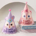 3pcs Cute Cartoon Sanrio Kuromi Cinnamoroll Stella Lou a Bell Teddy Bear Loppy Children's Happy Birthday Hat Decoration Photograpps Party Cap. 