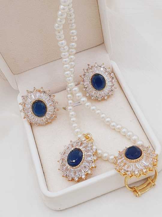 4 Pcs Locket Set Zircon Stone