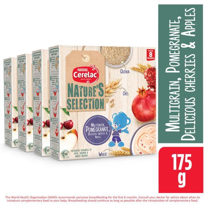 Nestle Cerelac Nature's Selection Multigrain Pomegranate & Cherries (175g Pack of 4)