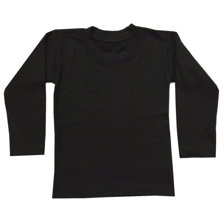 Black, Heavy Jersey Round Neck Inner Wear Winter Collection For Kids Boys & Girls -77180
