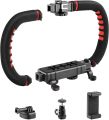 Zeadio Camera Smartphone Stabilizer, Foldable Handle Grip Handheld Video Rig, Compatibility with All Camera, Camcorder, Action Camera, DSLR and All iPhone and Android Smartphones. 