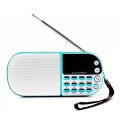 Portable Mini USB FM Radio rechargeable with Speaker Music Player Micro SD/TF Card Radio Speaker(18650 2000MA) (White) ORIGINAL UK ZONE STOCK. 