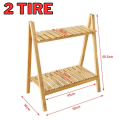 New Wooden Plant Stand 2tire & 3Tier Foldable Flower Pot Display Solid Wood Floor Shelf Rack Two-Three layer Storage Balcony Folding Flower Stand. 