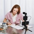 AY-49 Vlog blog tripod kit with bluetooth shutter, tripod, light and microphone. 