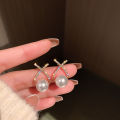 New E 925 Needle Beaded Letter-Printing Pearl tud Earring Korean imple And Compact weet Elegance Earring All-Match Earring Wholeale. 