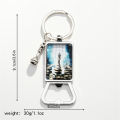 Chess pendant keychain alloy pendant keychain Chess King Queen Rook Knight Pawn Bishop Silver Color Pendant KeyRing jewelry gift. 