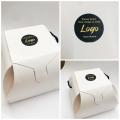 9x9x6 Premium Cake Box (Pack of 10 Boxes) with customized stickers 2x2 inch. 