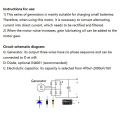 Wind Power Hand Cranked Generator Hand Cranked Generator Motor Three Phase AC Micro-Brushless 3-24V Micro-Hydraulic Generater Power Equipment. 