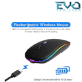 HP W10  Wireless Rechargeable Mouse With RGB Lights Adjustable DPI Silent Click With Ultra Thin. 