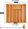Bamboo Kitchen Drawer Organizer Utensil Tray Flatware Drawer Organizer 5-7 Slots. 