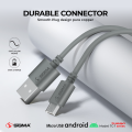 Sigma Turbo Series TC-1 Micro USB Auto Disconnect Fast Charging Data Cable for Android Mobile Phones Pure Copper Wire Quick Charging Cable. 