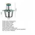 Heavy Duty  Stainless Steel Electric Meat Mixer Grinders with Bowl for Heavy Kitchen Food Chopper Mixer, Meat, Vegetables, Onion Slicer Garlic Slicer Dicer Food Processor (2L). 
