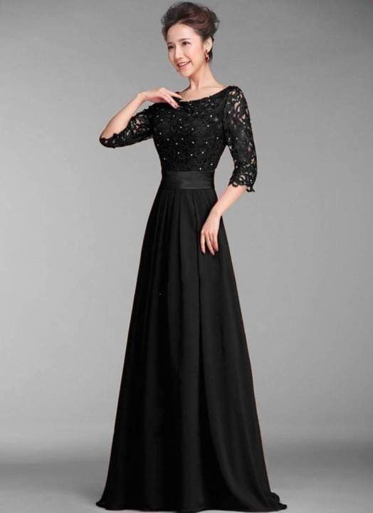 Black%20Long%20Evening%20Maxi%20Dress%20For%20Women%60s%20-%20Image%203