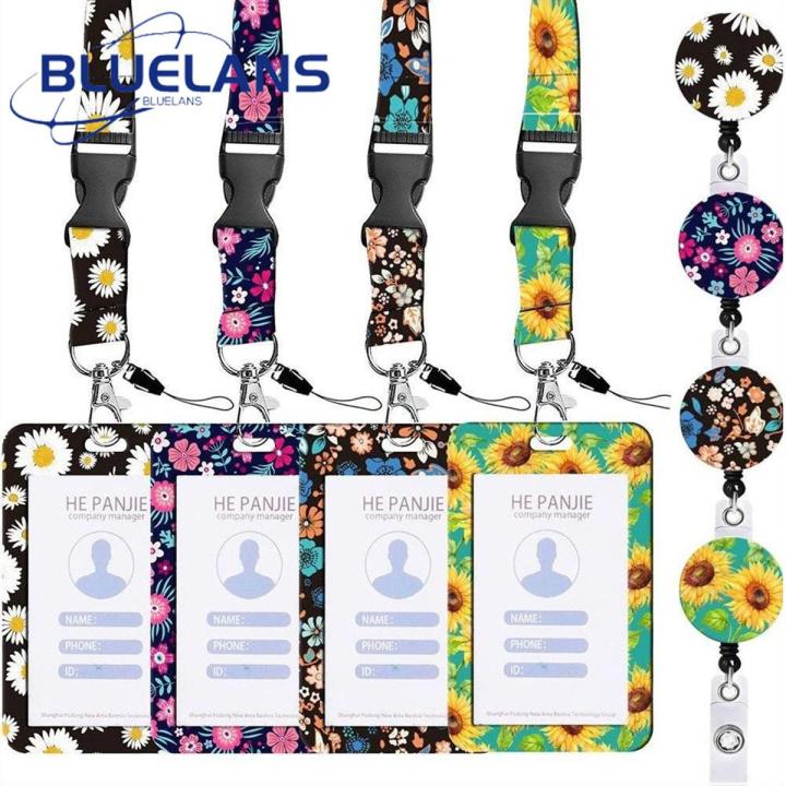 Hidden Retractable Badge Holder Sunflower Design Id Card Holder with Lanyard Stylish Multi-functional Badge Holder for Hidden Disabilities Stretchable Trendy Perfect for Southeast Asian Buyers