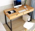STI-001 - Wooden Study Work Table Durable unassembled 2 Drawers Computer Desk Office Working Study Desk Table Metal Legs Laptop Table for Home Office. 