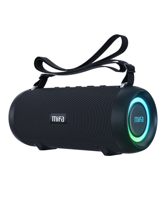 MIFA Bluetooth Speaker, A90 Portable Soundbox 60W, Wireless Speakers HD Bass Sound, IPX7 Waterproof Speaker with RGB lights, Carrying Bag, Built-in MIC, TF Card, USB Flash Drive, Aux-in