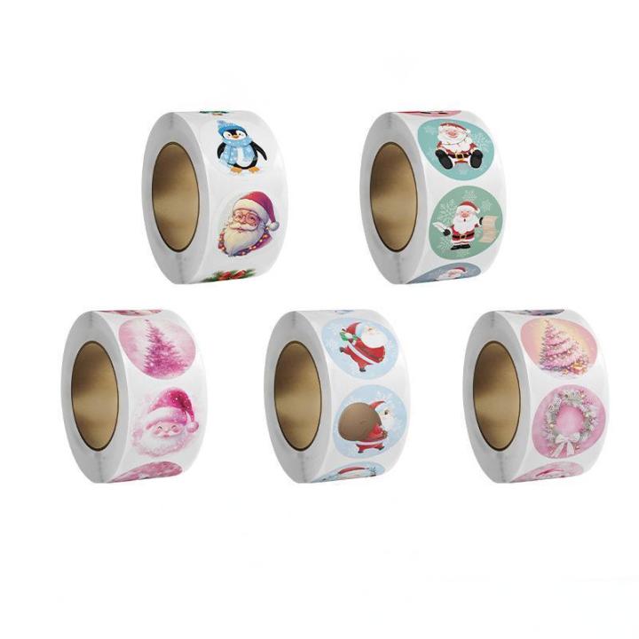 500pcs Merry Christmas Gift Stickers Santa Round Seal Labels Sticker ...