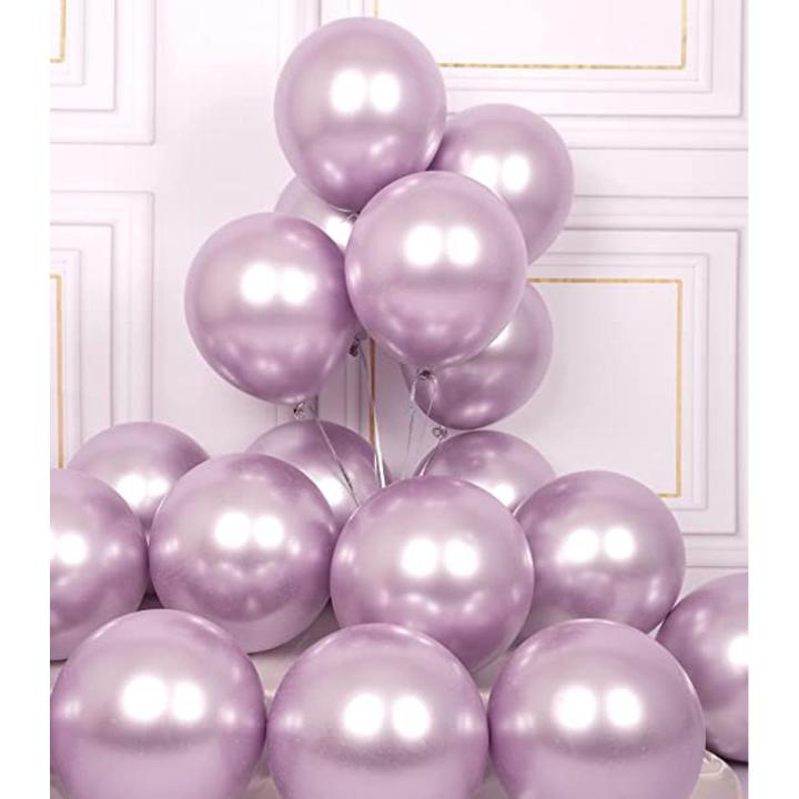 25pcs 10inch Original Shiny Light Purple Chrome Balloons Genuine Solid Metallic Balloon Chrome Light Purple Balloon Party High Quality Latex Balloon Birthday Party Decoration, Wedding helium balloon