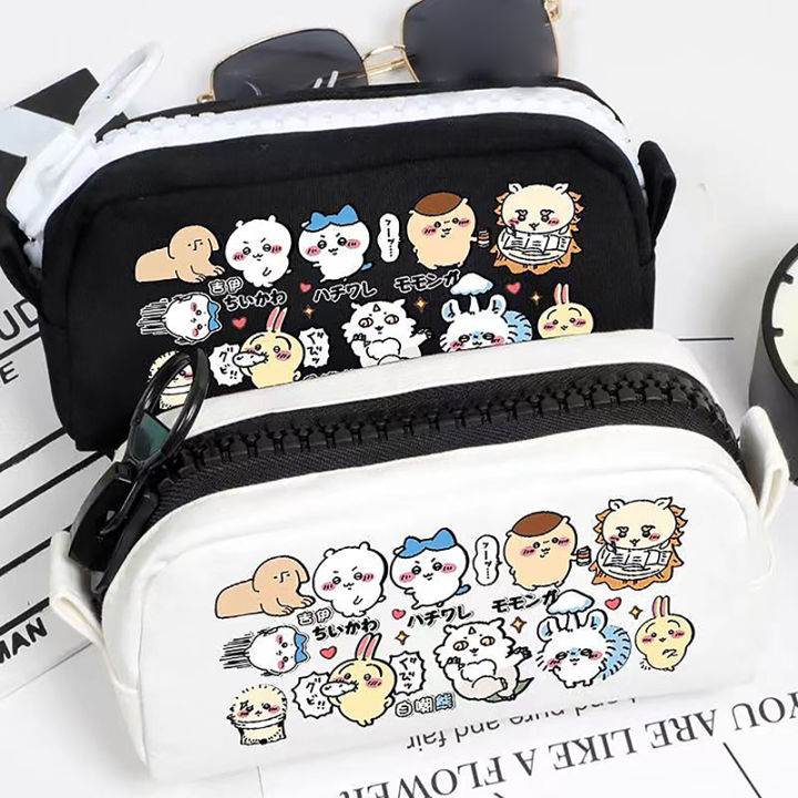 Cute Hachiware Chiikawa Usagi Large Capacity Pencil Cases Student Stationery Bag Supplies Coin Purse Cosmetic Storage Bags Gifts Huiye