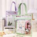 Transparent Student Books Pouches Multifunctional Waterproof File Tote Bag Large Capacity Exam Stationery Bag for School Students. 