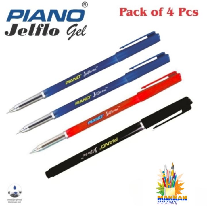 PIANO Jelflo Gel Pen - A+ Quality {Pack of 4 Pcs}