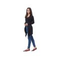 Black Viscose Sleeveless Shrug for Women. 