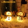 Christmas Snowman Doll Christmas Snowman Ornament with Knitted Scarf Plush Earmuff Warm Lighting Festive Xmas Desktop Decoration Gift Holiday Snowman Doll. 
