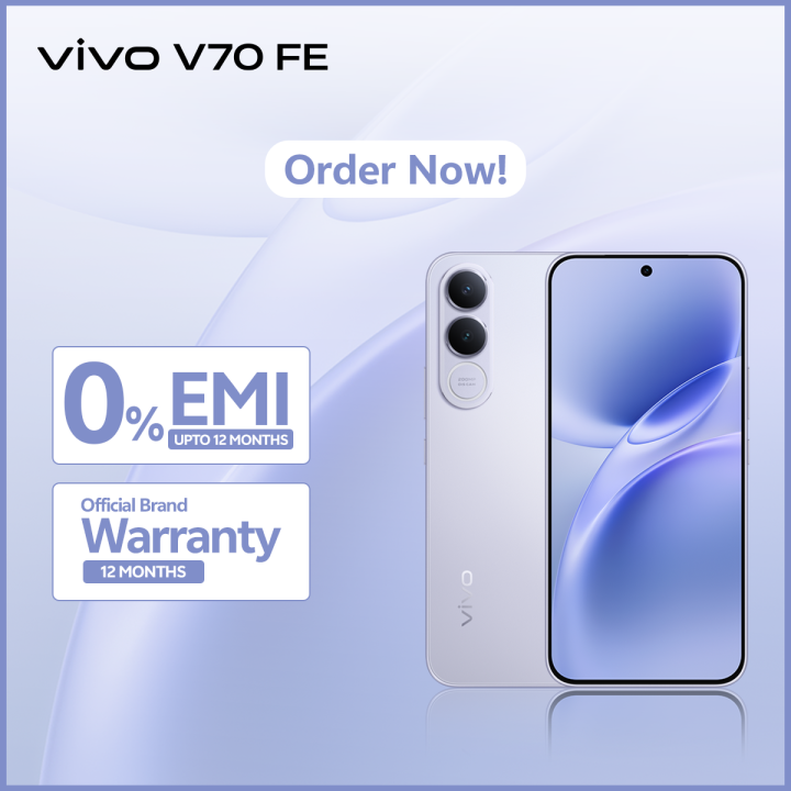 vivo V70 FE  5G - 8GB RAM - 256GBGB ROM - 200MP OIS Ultra clear Camera - 7000 mAh Battery - MTK Dimensity 7360 Turbo