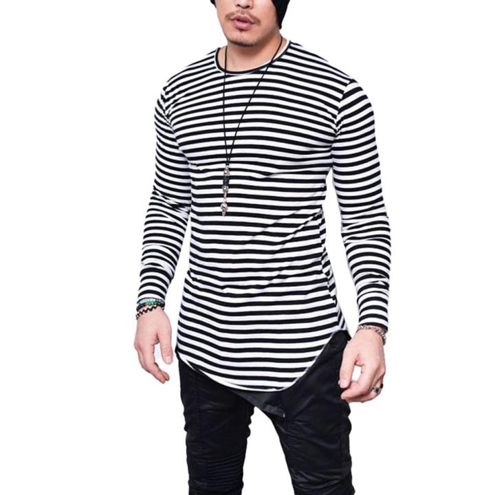 Men Shirt Long Sleeve O Neck Autumn Top