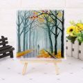 Mini Canvas and Natural Wood Easel Set for Art Painting Drawing Craft 3X3 INCHES. 