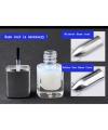Silver Mirror Nail Polish With Base Coat Metallic Shinny Look Nail Color. 