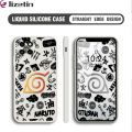 Jizetin for Infinix Smart 6 HD Back Cover Naruto Logo Multicolor Liquid Silicone Square Phone Cases. 