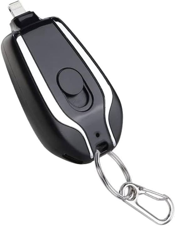 Keychain Portable Charger l Keychain Portable power bank l 1500mAh Mini Power Emergency Pod Key Ring l Ultra-Compact External Fast Charging Power Bank l Portable Emergency Key Chain Power Bank l