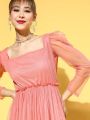 Net Long Mexi Frock 2023 For Girls Women Smoky Design: Fashionable And Elegant Mexican Frock With A Stylish Smoky Design. 