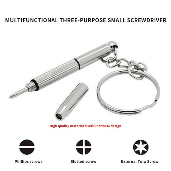 Glasses Screwdriver Portable Multifunctional Three-in-One Small Screwdriver Glasses Watch Mobile Phone Three-Purpose Repair Tool