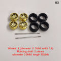 4pcs/set 1:64 Scale Wheels For Hotwheels Rubber Tire Model Car Modified Parts Racing Vehicle Toys. 
